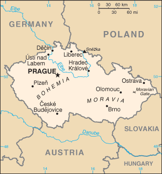 Map of Czech Republic