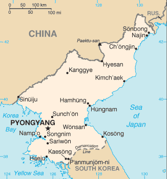 Map of Korea, North