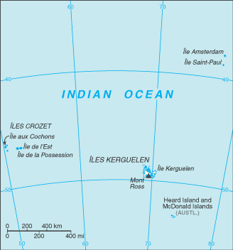 Map of French Southern and Antarctic Lands